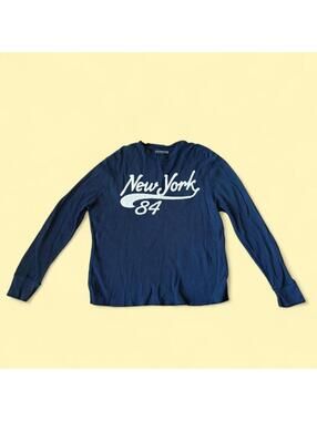 Old Navy blue waffle knit New York 84 long sleeve shirt